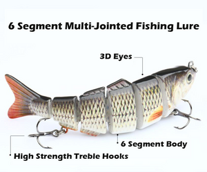 Six Segment Multi-Jointed Minnow Fishing Lure