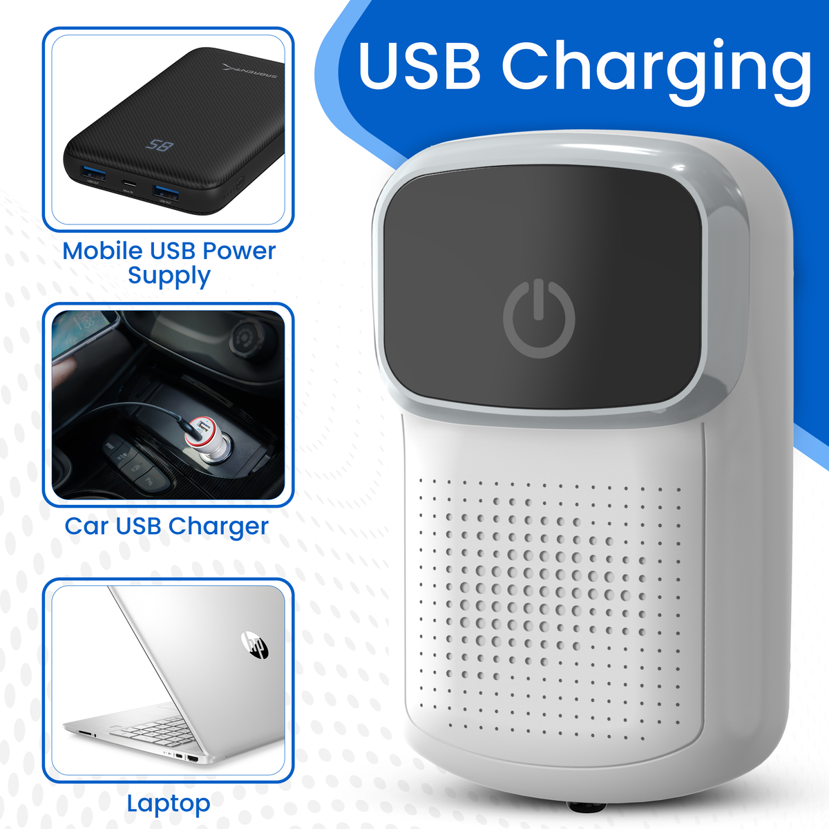(White) Fishernomics R23 Portable USB Rechargeable Long Lasting Fishing Oxygen Air Pump