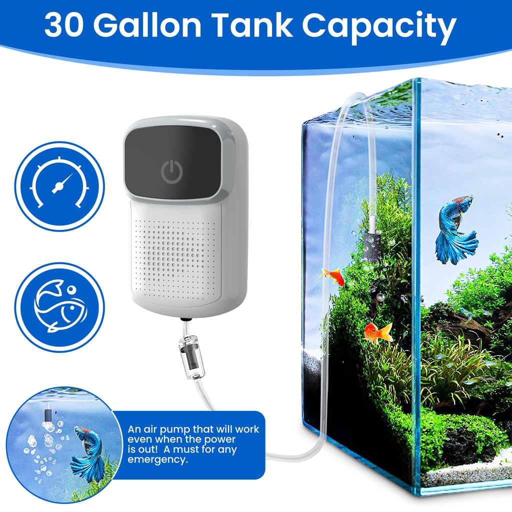 (White) Fishernomics R23 Portable USB Rechargeable Long Lasting Fishing Oxygen Air Pump