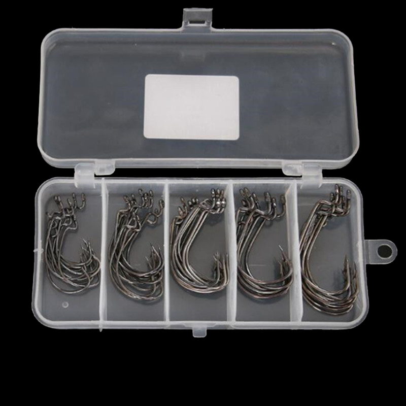 50pcs Fishing Worm Hook Set - High Carbon Steel