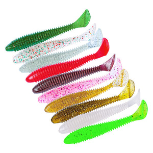 T-Tail Soft Ribbed Swimbait Fishing Lures - 5 in. (5 pack)