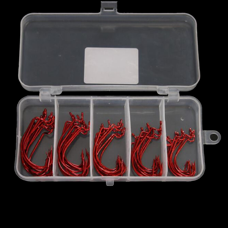 50pcs Fishing Worm Hook Set - High Carbon Steel