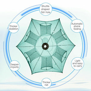 Fishernomics Magic Fish Trap Net with Bait Pocket 10 Sides 10 Holes